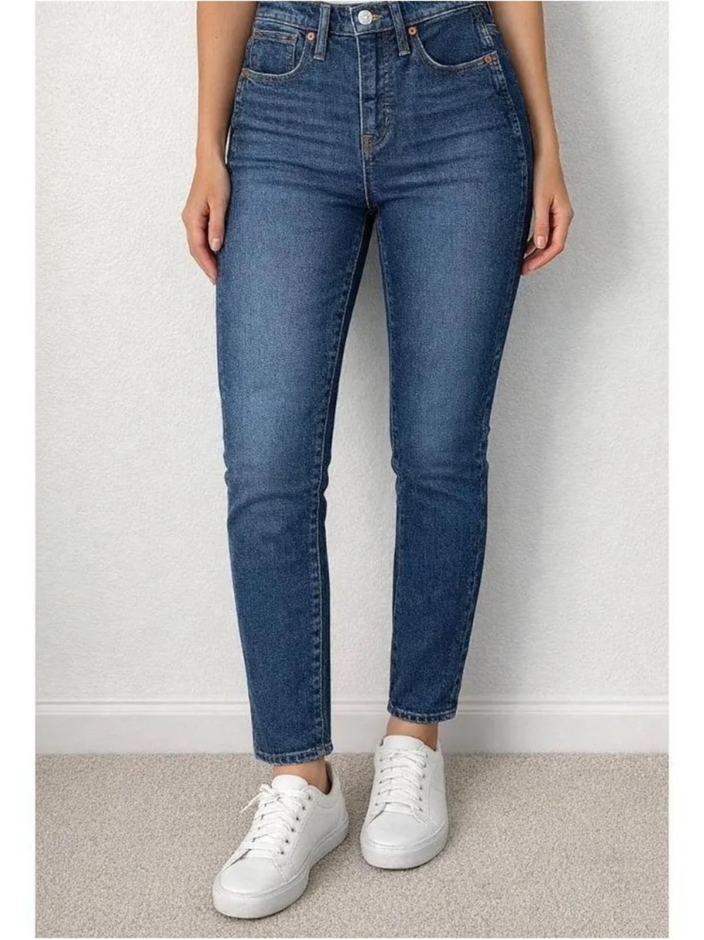 MADEWELL HIGH-Rise STOVETOP POINT Straight Women’s Jeans - Blue SIZE 14 w